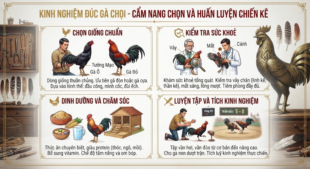 kinh nghiệm đúc gà chọi